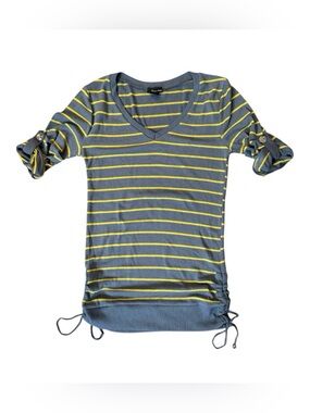 PURE REBEL ruched V-neck sweater, size Medium